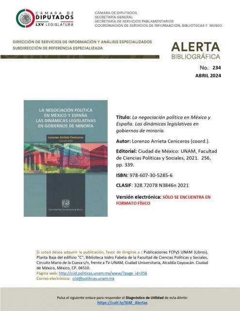 C Mara De Diputados Siae Alerta Bibliogr Fica La Negociaci N Pol Tica